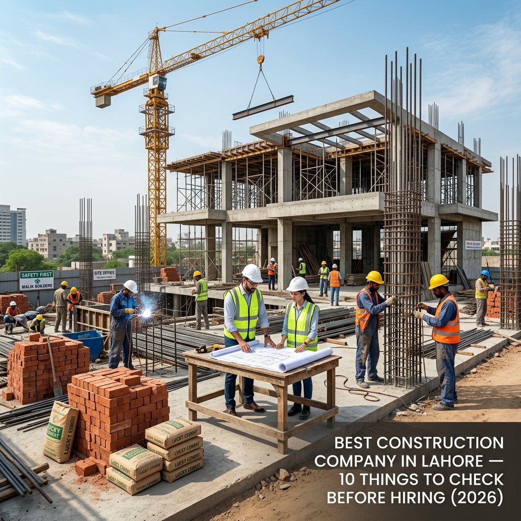 Best Construction Company in Lahore: 10 Things to Check Before Hiring Best construction company in Lahore building a modern residential house in Pakistan